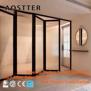 Porte pliante en aluminium AOSTTER avec verre réfléchissant teinté, protection solaire, profil anti-UV pour <span class=keywords><strong>climats</strong></span> désertiques - Product Image 1