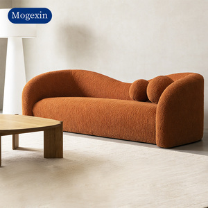 Ensemble de canapé sectionnel à bras incurvés de luxe moderne, revêtement en tissu, meubles de salon confortables - Product Image 3