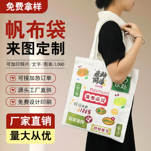 Sac fourre-tout en toile personnalisé Chung Xuan avec logo imprimé, sac écologique pour femme, pour emballage général - Product Image 1