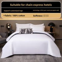 Ensemble de literie quatre pièces en satin des années 80 100% coton lin d'hôtel style uni tissé pour les auberges et les hôtels vente en gros