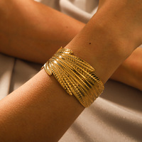 Bracelet de mode réglable en acier inoxydable PVD plaqué or 18 carats pour femme Bracelet personnalisable pour bijoux de conscience de style