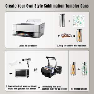 Vasos de sublimación en blanco, latas de 12/20 oz, vasos de acero inoxidable de doble pared con aislamiento al vacío para refrescos, vasos para coche con tapa y pajita. - Product Image 2
