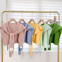 Châle court en laine tricotée style coréen pour l'hiver, respirant, avec bretelles, faux col pour la protection du cou des femmes, multi-usages