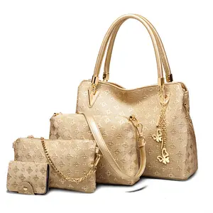 Luxus Geldbörse Set Geldbörse und Handtaschen Einkaufstasche Damen PU Ledertasche Clutch Brieftaschen Top Handle Satchel 4 Stück Set Tasche
