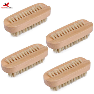 Brosse à ongles double face en poils de sanglier HQ Mixed Proc Discount, manche en bois, outil de pédicure avec fonction d'élimination de la poussière des ongles - Product Image 2