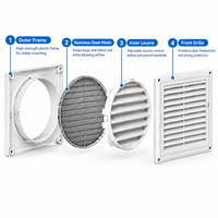 Grille de ventilation inclinée à persiennes en ABS 100/150/200 mm pour système d'air frais et sortie d'air CVC