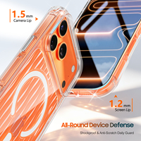 Coque de téléphone magnétique pour iPhone 18 17 16 15 Pro Max, transparente, antichoc, à dégradé ondulé, compatible avec la charge sans fil, protection de luxe