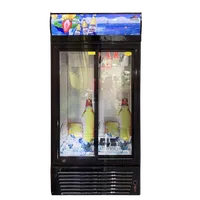 Réfrigérateur commercial personnalisé avec porte vitrée pour supermarché, vitrine réfrigérée pour boissons, congélateur vertical
