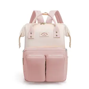 Mummy Baby Diaper Bag Backpack/factory wholesale cheap Lightweight handbag/Small fresh selling mother and child travel backpack