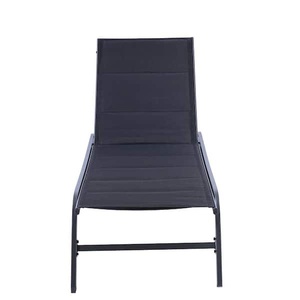 Chaise longue inclinable en métal réglable avec roues et siège en textile Chaise d'extérieur à cadre démontable pour <span class=keywords><strong>jardin</strong></span> ou hôtel - Product Image 4