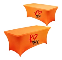 Housse de table personnalisée couleur unie 6ft 8ft, housse de table extensible en spandex pour publicité commerciale, salon professionnel, événement