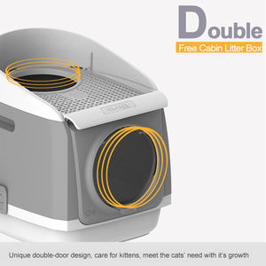 Fabricant OEM ODM écologique, vente en gros, fabrication sur mesure, porte semi-fermée, durable, bon marché, toilette pour animaux de compagnie, <span class=keywords><strong>litière</strong></span> pour chat - Product Image 2