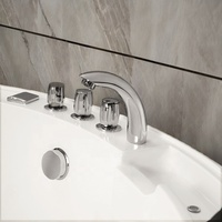 Baignoire de massage à hydrothérapie en acrylique pour 3 personnes, 1,8 m, à encastrer, avec drain intégré, design moderne, jacuzzi combiné massage
