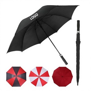Parapluie pliant droit personnalisé 8K de haute qualité, 27-30 pouces, manuel, semi-automatique, coupe-vent, anti-UV, pour le golf, vente en gros - Product Image 1