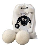 Lot de 6 boules de séchage en laine biologique réutilisables, alternative au conditionneur de linge, réduisent le temps de séchage pour les doudounes