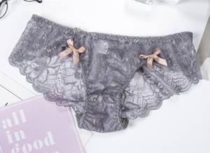 Ropa interior personalizada de encaje francés para mujer Ropa interior sexy fina con aros Push-Up Translúcido Bran - Product Image 6