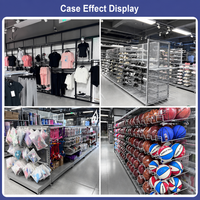 Maßgefertigtes Metall-Verkaufsdisplay, Pulverbeschichtetes Regal für Bekleidungsgeschäfte, Präsentationsständer für Kleidung und Schuhe