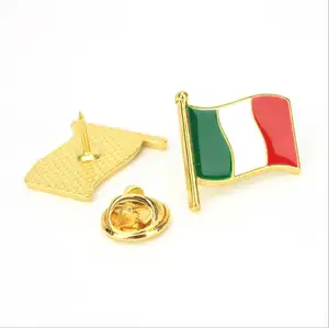 Custom fashion hard enamel lapel pins Custom flag badge enamel hat pins mexican