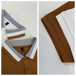 Polo de luxe pour homme <span class=keywords><strong>en</strong></span> coton respirant, anti-boulochage, couleur unie, col rabattu, idéal pour le golf, le bureau ou les occasions décontractées - Product Image 3