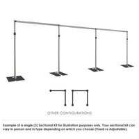 Support de toile de fond Pipe and Drape et toiles de fond en aluminium et fer, modèle 50ft*10ft pour événements de mariage, utilisation extérieure/intérieure