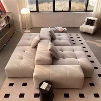Set Kombinasi Modular Multifungsi Berbentuk L Minimalis Italia dengan Tempat Duduk Dua Sisi Berisi Busa dan Kain untuk Apartemen Hotel.