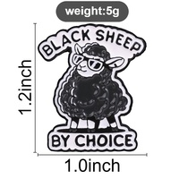Broche en émail souple Cool Black Sheep, citation drôle, slogan, badge en alliage de zinc, pour sac, manteau, chapeau, ornement quotidien, loisirs