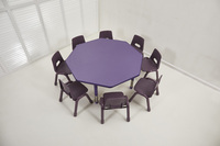 Table octogonale, table hexagonale pour la maternelle, tables rectangulaires ignifuges réglables pour enfants, chaises pour l'éducation préscolaire