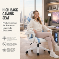 Chaise de bureau gaming inclinable ergonomique réglable en hauteur avec repose-pieds en cuir microfibre pour dortoir et streaming