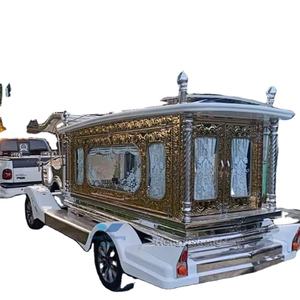 Coche fúnebre cubierto de vidrio blanco retro clásico Ataúd tirado por caballos de alta calidad con 4 ruedas - Product Image 4