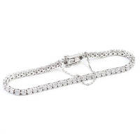 Bracelets de tennis classiques en moissanite taille brillant à quatre griffes plaqués argent 18 carats, couleur D, 2 mm, 3 mm, 4 mm, par HY Fashion