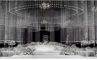 Filet rouge grand cristal verre perle rideau chaîne plafonnier Art créatif lustre décoratif télécommande mariage inspiré