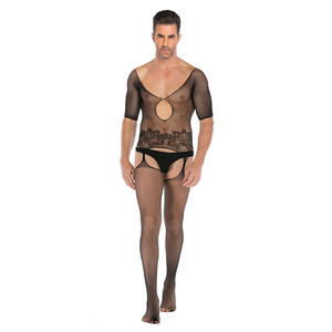 Vente chaude <span class=keywords><strong>bas</strong></span> pour hommes Floral Mesh noir Lingerie résille <span class=keywords><strong>bas</strong></span> pour hommes - Product Image 4