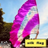 Drapeaux de Danse Chrétienne en Soie, Ailes de Louange, Voiles, Bannières d'Adoration Prophétique pour l'Église avec Tige Flexible