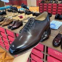 Chaussures habillées pour hommes en cuir véritable faites à la main de haute qualité, à lacets, à bout, à semelle en caoutchouc, à pois, pour le bureau, la carrière, les mariages et les occasions formelles d'automne