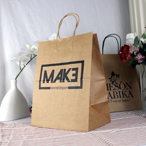 Bolsas de Papel Impresas para Envasado, Bolsas de Papel para Boutique, Compras, Entrega de Alimentos, Comida para Llevar, con Asas - Product Image 4