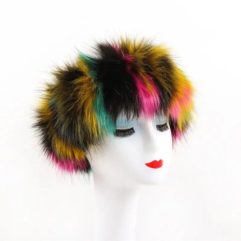 Factory Wholesale Colorful Real Fur Hairbands Fashion Winter Furry Fox Fur Headband Women