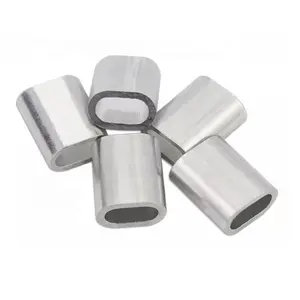 Factory Wholesale Oval Aluminum Hourglass Swage Sleeves Ferrule For 2mm Wire Rope