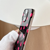 INS Mode Rose Amour Coeur IMD Téléphone étui pour iphone 16 17 15 13 14 Pro Max Paillettes Brillant Téléphone Couverture Arrière
