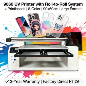 Impresora UV DTF Híbrida 9060 con Cabezal de Impresión XP600, Tinta de Rollo a Rollo para Acrílico, Metal, Vidrio y Carcasas de Teléfono - Product Image 6