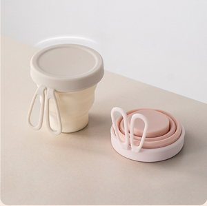 Socan Silicone Folding Water Bottles Mini Retractable <strong>Cup</strong> Silicone <strong>Collapsible</strong> <strong>Cup</strong> with Lid Travel Camping Outdoor Activity - Product Image 2