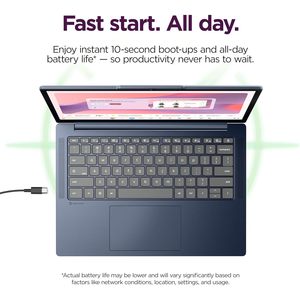 Portátil Lenovo Chromebook M de 14 Pulgadas con Pantalla WUXGA IPS, 8 GB de RAM, 64 GB de Almacenamiento, Color Azul Cósmico, para Estudiantes - Product Image 6