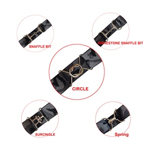 Cor sólida 1.5 Polegada 4cm de Largura Elástica Correia Equestre com Fivela Círculo Logotipo Personalizado Nylon Equitação Bits Nenhum MOQ - Product Image 4
