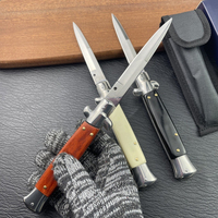 Couteau à lame simple de style italien Fanstoon, lame 440, manche en résine, couteau de chasse et de camping multifonctionnel, couteau pliant AKC
