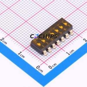 DO-07PD DIP Switch SMD,P=2.54mm Switch Flat Toggle, Raised Type Single Pole Single Throw 7 2.54mm - Product Image 1