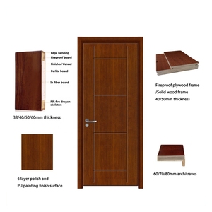 Puerta Principal Estándar Europea, Puertas Interiores de Madera Maciza Modernas - Product Image 4