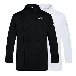 Chaquetas de Chef bordadas de manga corta de algodón cocina Chef uniforme flecha Hi <span class=keywords><strong>Vis</strong></span> uniforme de trabajo verano Chef abrigo chaqueta diseño comida - Product Image 5