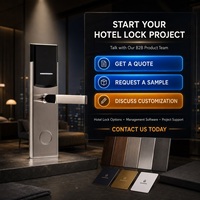Serrure de porte d'hôtel RFID en alliage de zinc avec logiciel de gestion gratuit, système électronique intelligent pour portes en bois, chambres d'hôtes et appartements