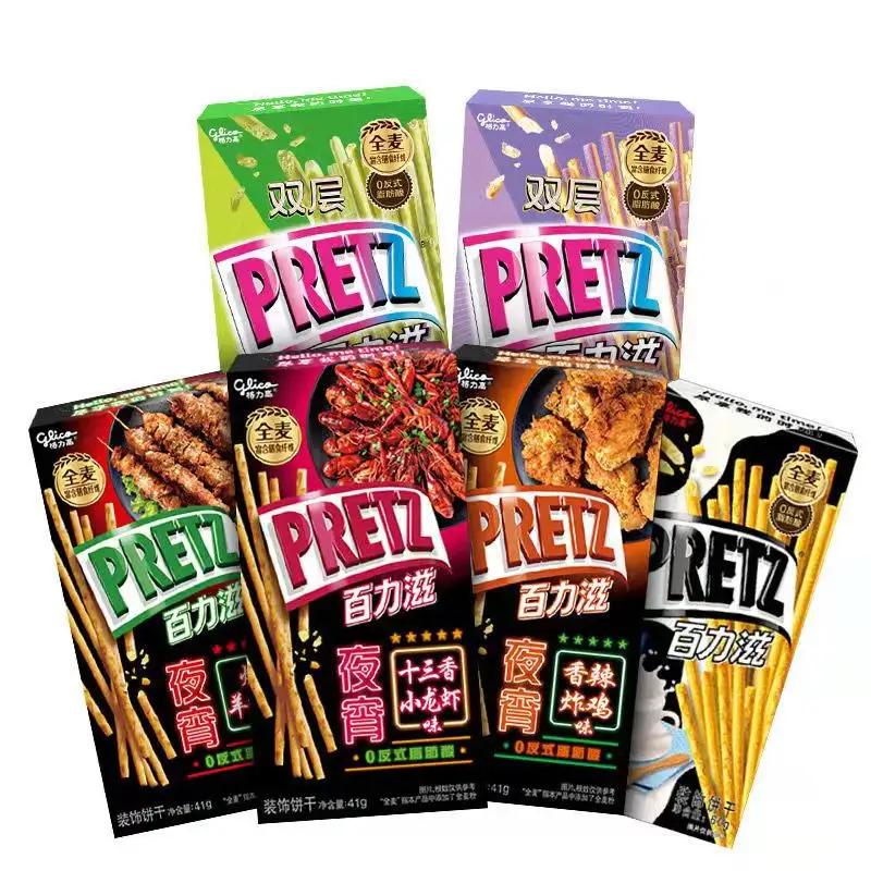 תוצרת סין פרימיום Glico Pretz Ultra בסדר ביסקוויט מקלות 60g סרטנים טעם צלי כבש טעם