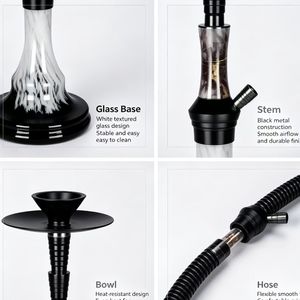 Moderno Set de Hookah Portátil de Acero Inoxidable con Acabado Espejo y Función de Humo Suave - Product Image 3