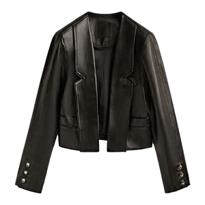 Blazer respirant personnalisé pour femmes, style racer, en cuir d'agneau, avec des combinaisons de couleurs nouvellement conçues et élégantes - Product Image 1